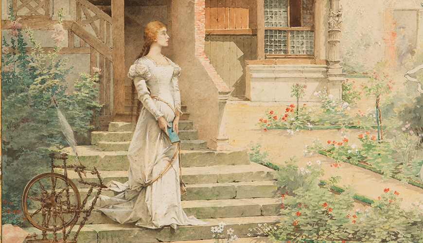 Guillaume Dubufe, Marguerite au jardin, 1887, aquarelle, Musée des Avelines ©Audrey Bonnet