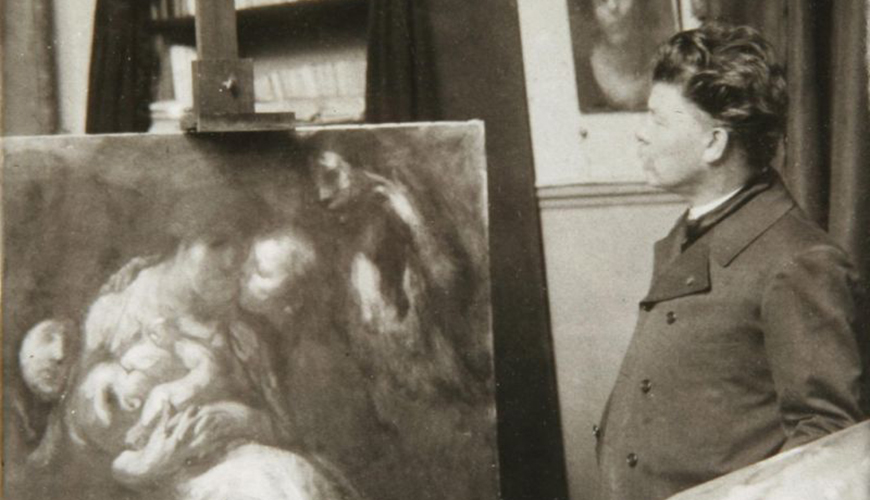 Eugène Carrière dans son atelier Eugène Carrière dans son atelier