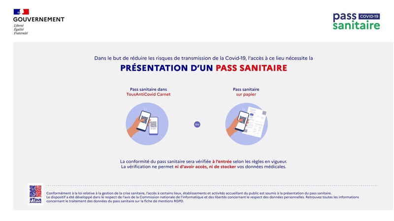 Pass sanitaire obligatoire Le pass sanitaire est obligatoire