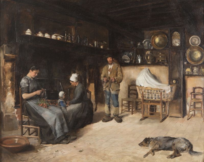 Edouard Dantan, Intérieur normand,1882, huile sur toile, inv. 2015.1, ©Musée des Avelines / Audrey Bonnet