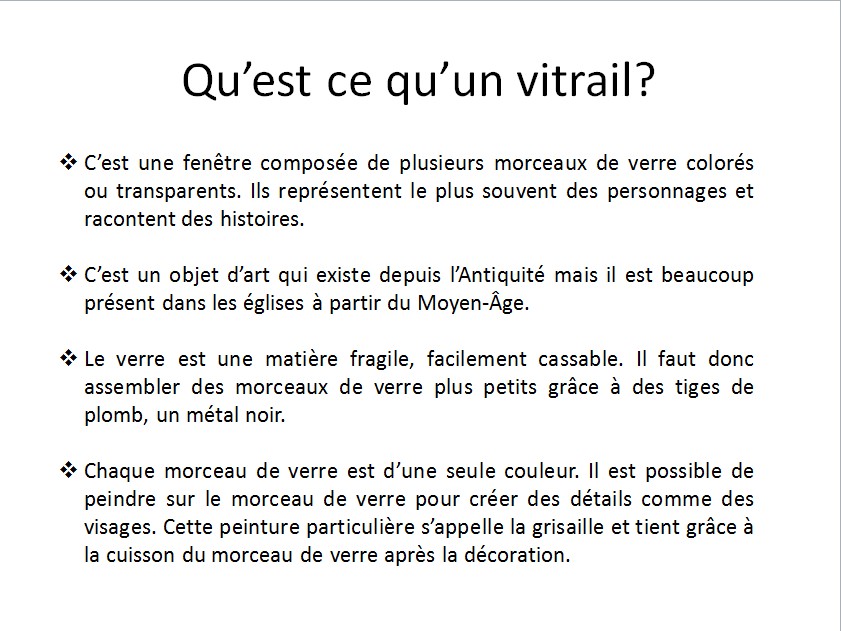 Qu'est-ce qu'un vitrail? 