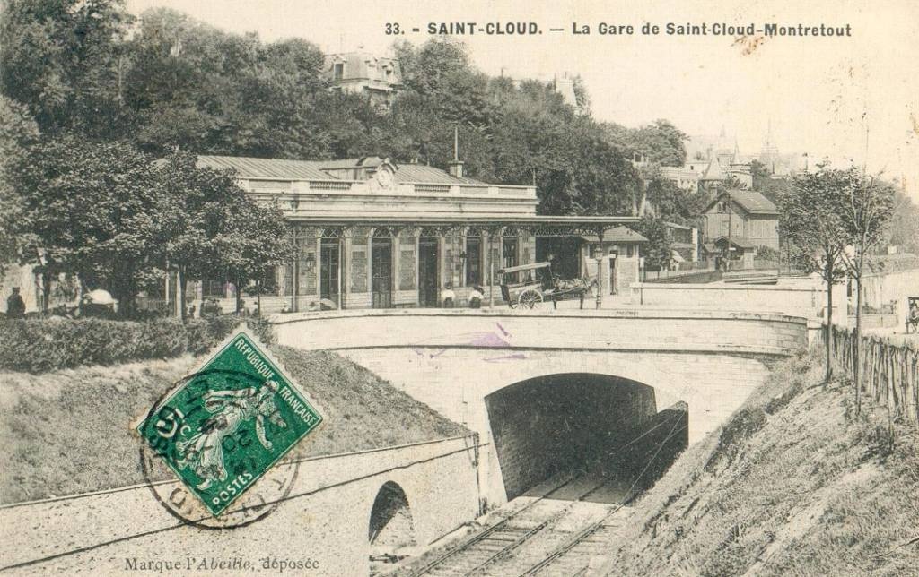 "la gare de Saint-Cloud Montretout", carte postale, avant 1908