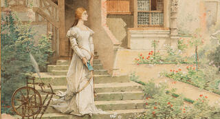 Guillaume Dubufe, Marguerite au jardin, 1887, aquarelle, Musée des Avelines ©Audrey Bonnet